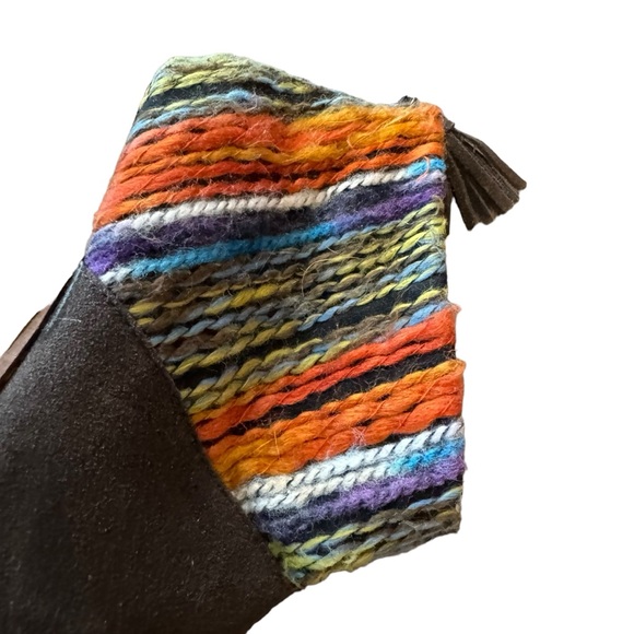 *Women’s Toms Size 10 “Leila Chocolate Suede Multi Textile” Heeled Booties - Picture 10 of 13